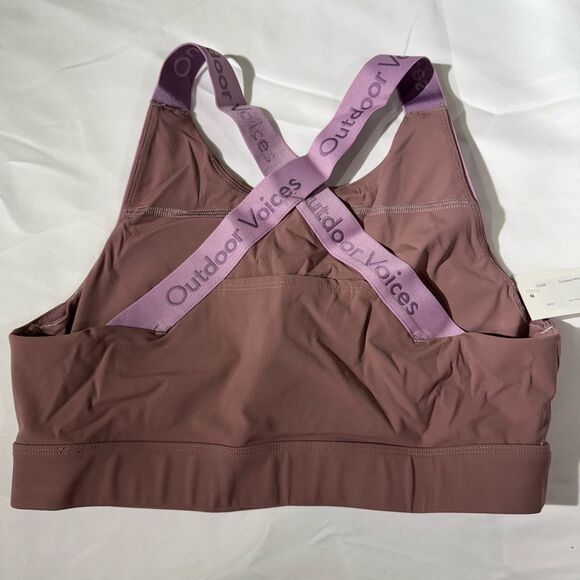 Outdoor Voices Women's Snacks Bra Deep Taupe Medium - Picture 4 of 8